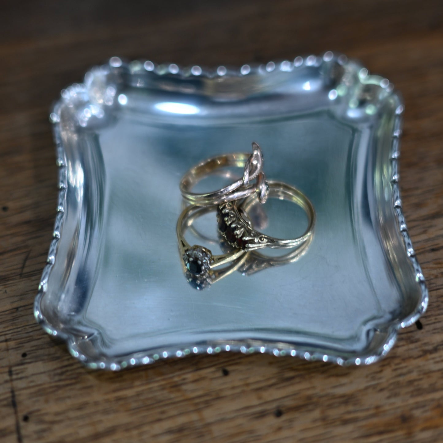 Tiffany & Co. Art Deco small sterling silver tray, by Richard Comyns, London 1932