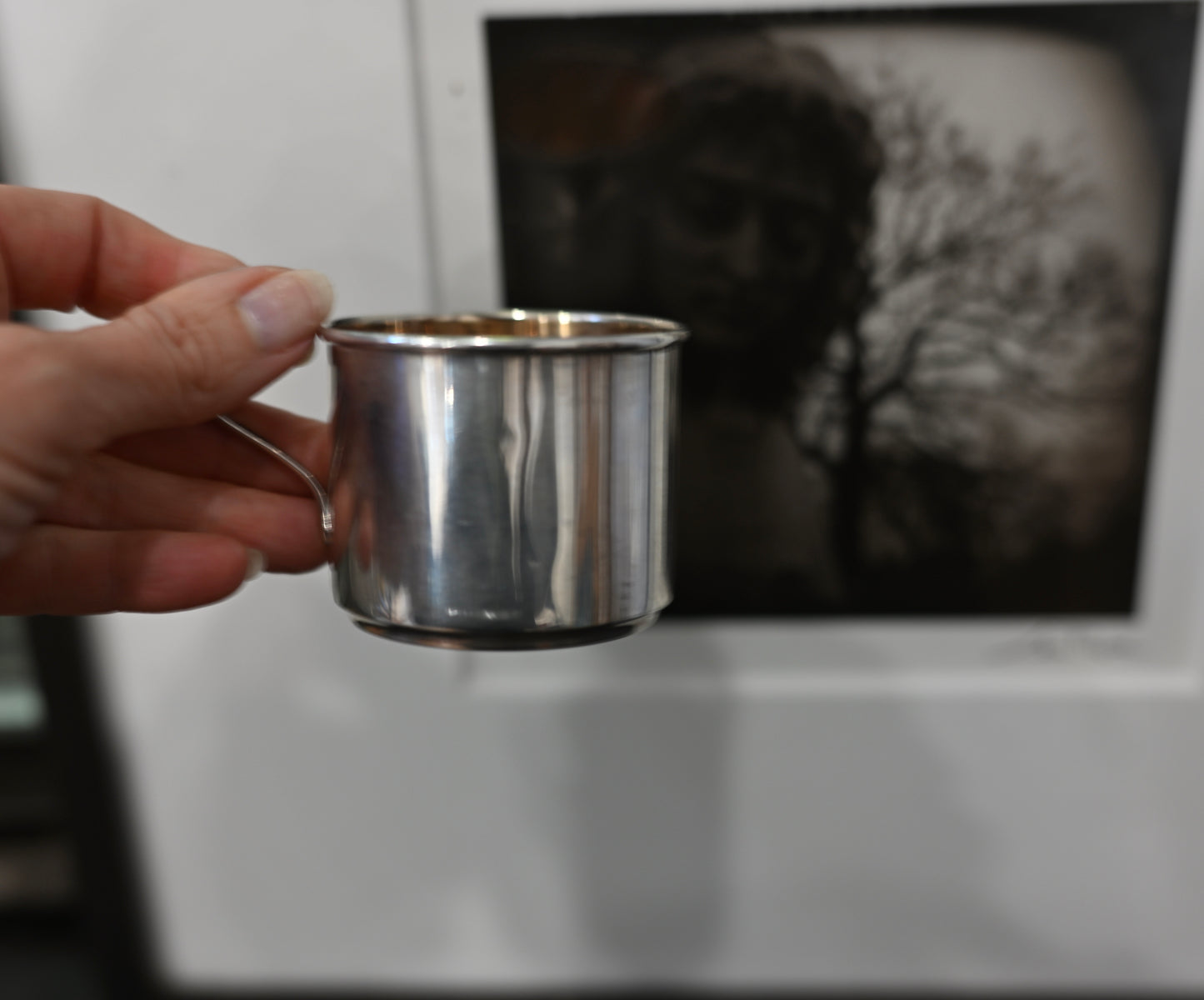 Vintage Sterling silver baby cup, christening or birthday cup, hallmarked Webster