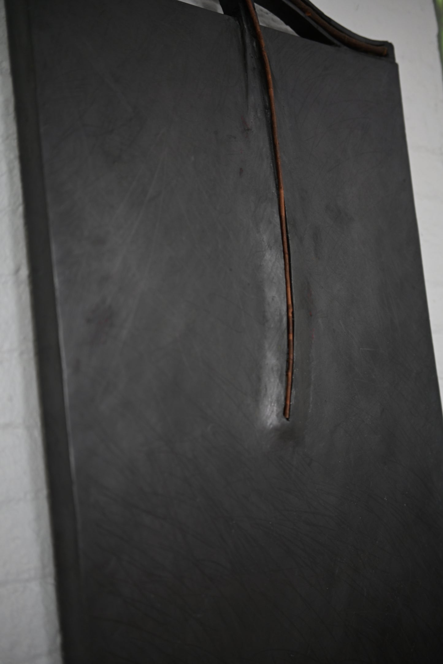 Vintage Abstract Wood, Paper, Graphite Painting, ca1983, 'McLain Flats Magician'