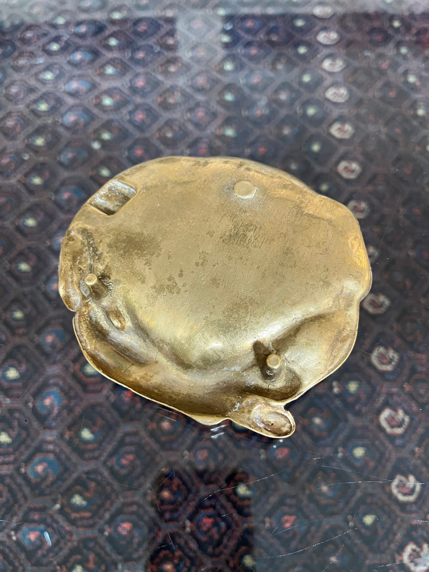 Art Nouveau style brass ashtray in the form of a nude female