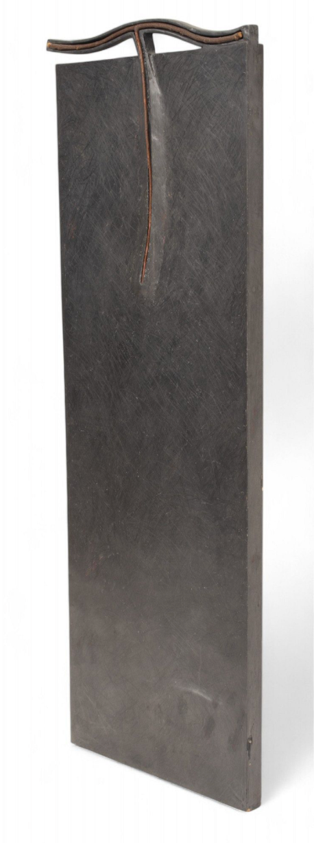 Vintage Abstract Wood, Paper, Graphite Painting, ca1983, 'McLain Flats Magician'