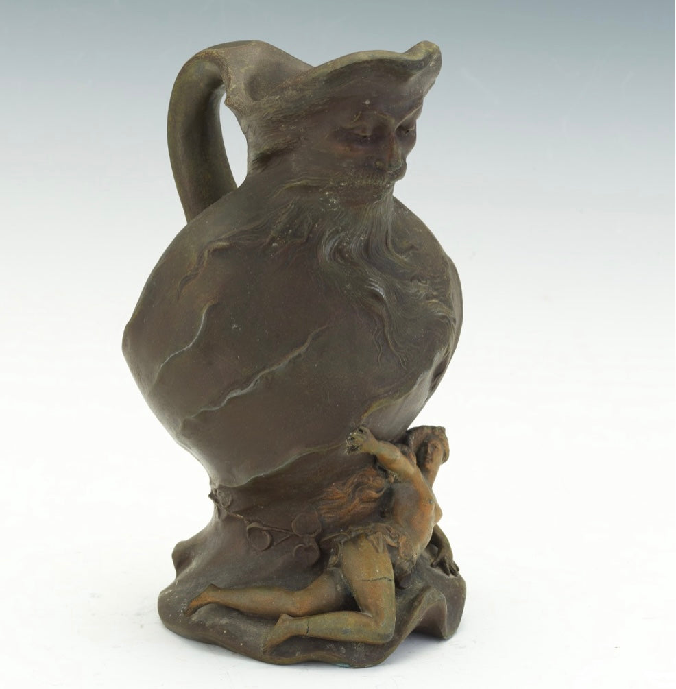 Art Nouveau figural bust with female relief, France, bronze ca1900
