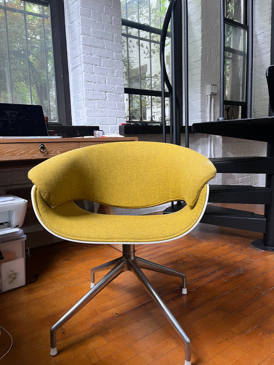 B&B Italia 'Sina', wool, swivel Dining/desk Chair by Uwe Fischer One avail. Mustard