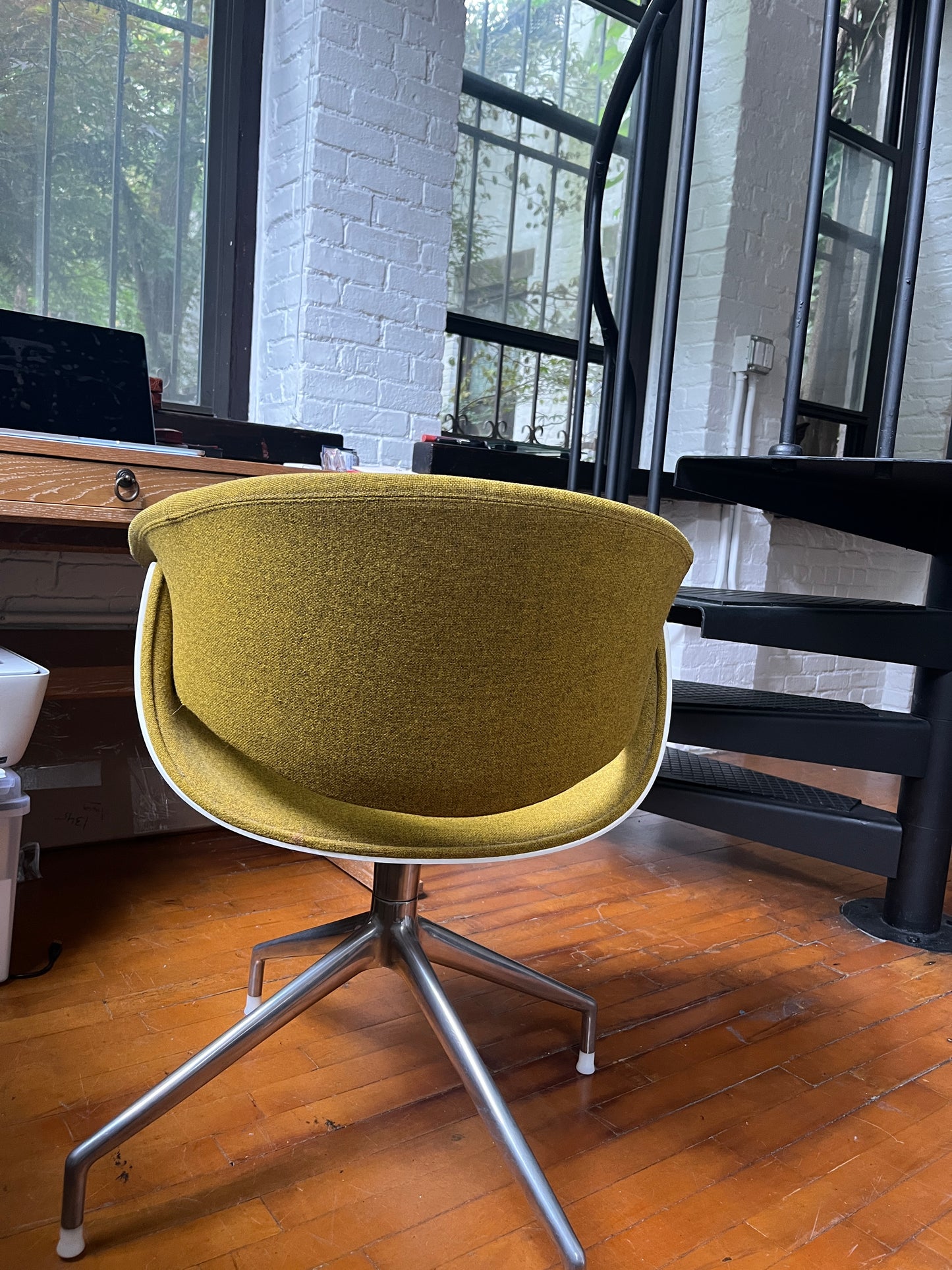 B&B Italia 'Sina', wool, swivel Dining/desk Chair by Uwe Fischer One avail. Mustard