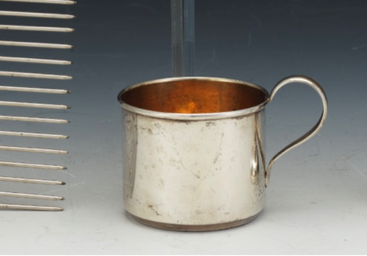 Vintage Sterling silver baby cup, christening or birthday cup, hallmarked Webster